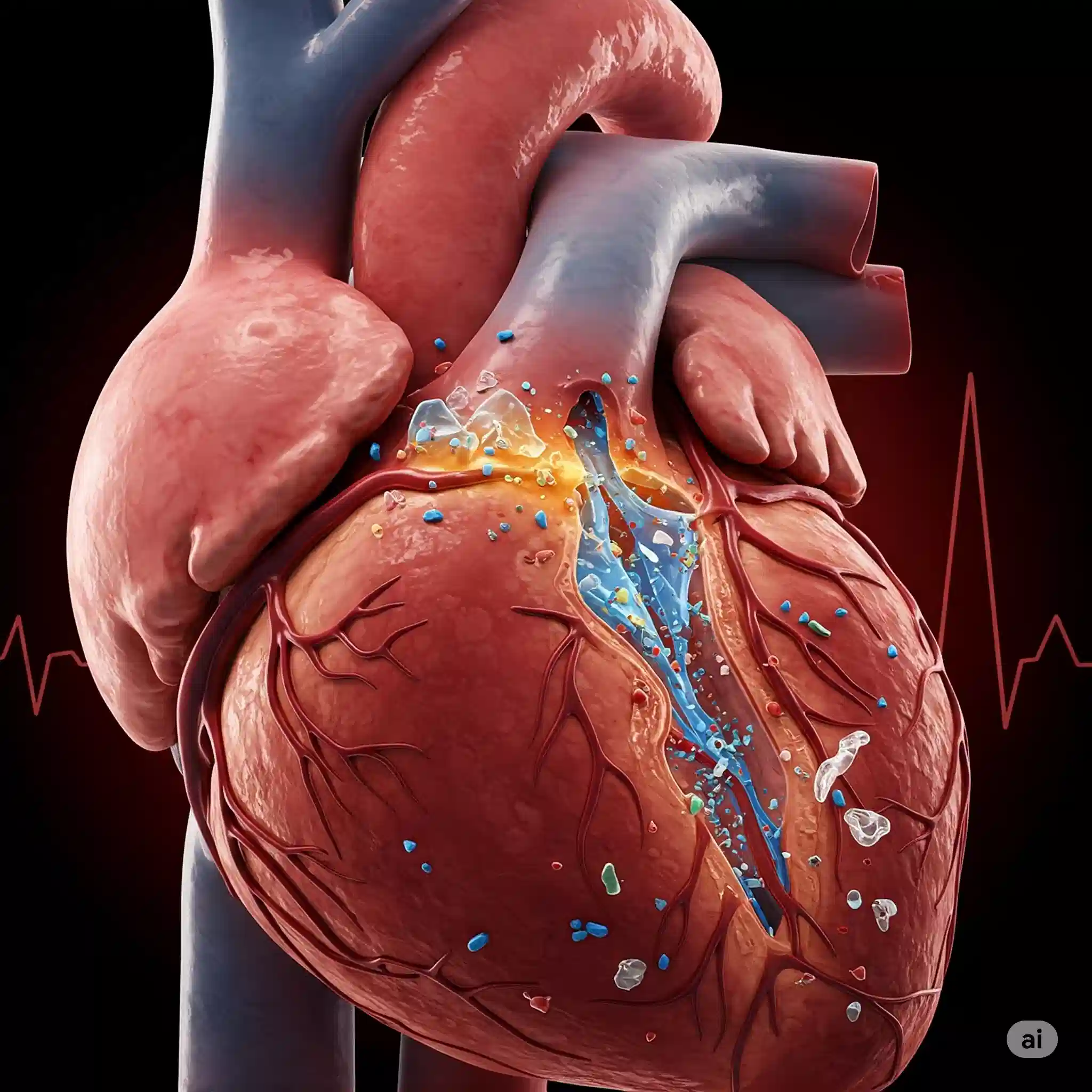 heart with microplastic